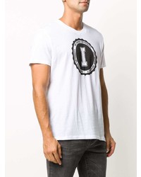 T-shirt à col rond imprimé blanc et noir IRO