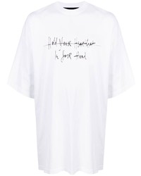 T-shirt à col rond imprimé blanc et noir Haider Ackermann
