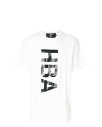 T-shirt à col rond imprimé blanc et noir Hood by Air