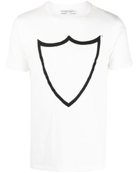 T-shirt à col rond imprimé blanc et noir Htc Los Angeles