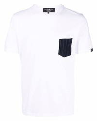 T-shirt à col rond imprimé blanc et noir Hydrogen