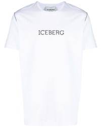 T-shirt à col rond imprimé blanc et noir Iceberg