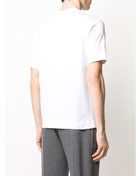 T-shirt à col rond imprimé blanc et noir Emporio Armani