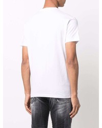 T-shirt à col rond imprimé blanc et noir DSQUARED2