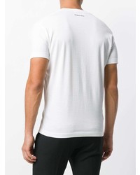 T-shirt à col rond imprimé blanc et noir DSQUARED2