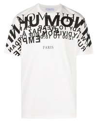 T-shirt à col rond imprimé blanc et noir Ih Nom Uh Nit