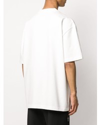 T-shirt à col rond imprimé blanc et noir Maison Margiela