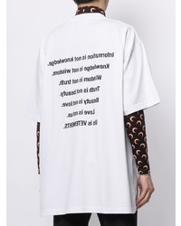 T-shirt à col rond imprimé blanc et noir Vetements