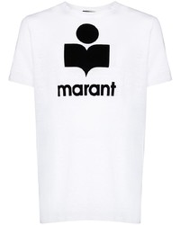 T-shirt à col rond imprimé blanc et noir Isabel Marant