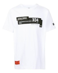 T-shirt à col rond imprimé blanc et noir Izzue