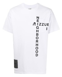 T-shirt à col rond imprimé blanc et noir Izzue