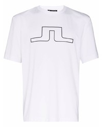T-shirt à col rond imprimé blanc et noir J. Lindeberg