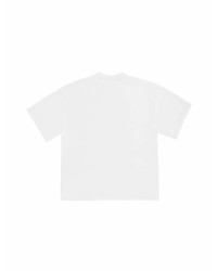 T-shirt à col rond imprimé blanc et noir Kanye West