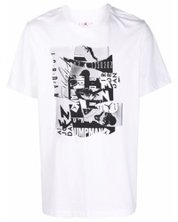 T-shirt à col rond imprimé blanc et noir Jordan
