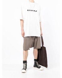 T-shirt à col rond imprimé blanc et noir Rick Owens DRKSHDW