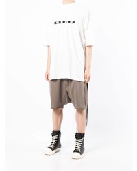 T-shirt à col rond imprimé blanc et noir Rick Owens DRKSHDW