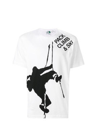 T-shirt à col rond imprimé blanc et noir Junya Watanabe MAN