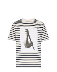 T-shirt à col rond imprimé blanc et noir JW Anderson