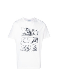 T-shirt à col rond imprimé blanc et noir JW Anderson