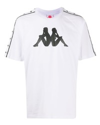 T-shirt à col rond imprimé blanc et noir Kappa