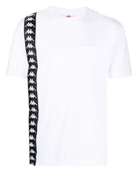 T-shirt à col rond imprimé blanc et noir Kappa