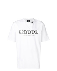 T-shirt à col rond imprimé blanc et noir Kappa