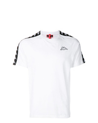 T-shirt à col rond imprimé blanc et noir Kappa