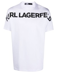 T-shirt à col rond imprimé blanc et noir Karl Lagerfeld