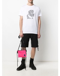 T-shirt à col rond imprimé blanc et noir Karl Lagerfeld