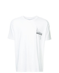 T-shirt à col rond imprimé blanc et noir Kiko Kostadinov