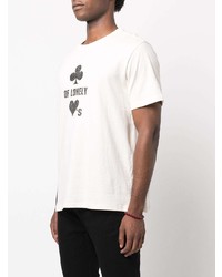 T-shirt à col rond imprimé blanc et noir Ksubi