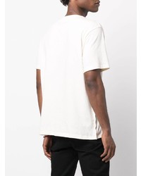 T-shirt à col rond imprimé blanc et noir Ksubi