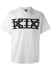 T-shirt à col rond imprimé blanc et noir Kokon To Zai