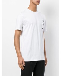 T-shirt à col rond imprimé blanc et noir Lanvin