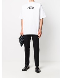 T-shirt à col rond imprimé blanc et noir Balenciaga