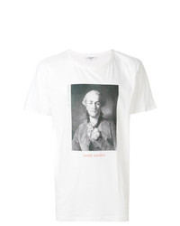 T-shirt à col rond imprimé blanc et noir Les Benjamins