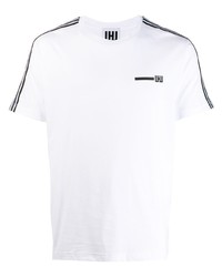 T-shirt à col rond imprimé blanc et noir Les Hommes Urban