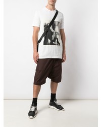 T-shirt à col rond imprimé blanc et noir Rick Owens DRKSHDW