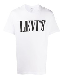 T-shirt à col rond imprimé blanc et noir Levi's