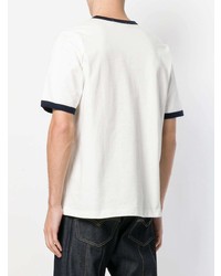 T-shirt à col rond imprimé blanc et noir Junya Watanabe MAN