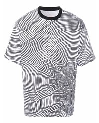 T-shirt à col rond imprimé blanc et noir Li-Ning