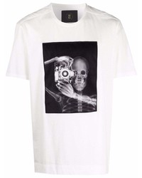 T-shirt à col rond imprimé blanc et noir Limitato