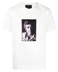 T-shirt à col rond imprimé blanc et noir Limitato