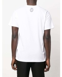 T-shirt à col rond imprimé blanc et noir Billionaire