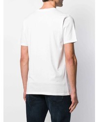 T-shirt à col rond imprimé blanc et noir Paura