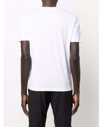 T-shirt à col rond imprimé blanc et noir Ea7 Emporio Armani