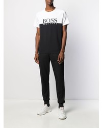 T-shirt à col rond imprimé blanc et noir BOSS HUGO BOSS