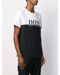 T-shirt à col rond imprimé blanc et noir BOSS HUGO BOSS