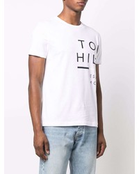 T-shirt à col rond imprimé blanc et noir Tommy Hilfiger