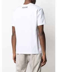 T-shirt à col rond imprimé blanc et noir Koché